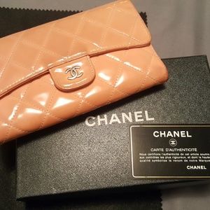 Chanel Tri-fold Wallet Patent Leather